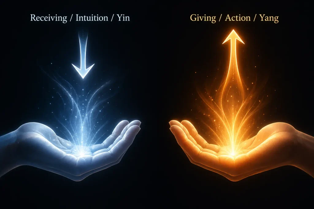 right thumb yin and yang energy comparison spiritual meaning